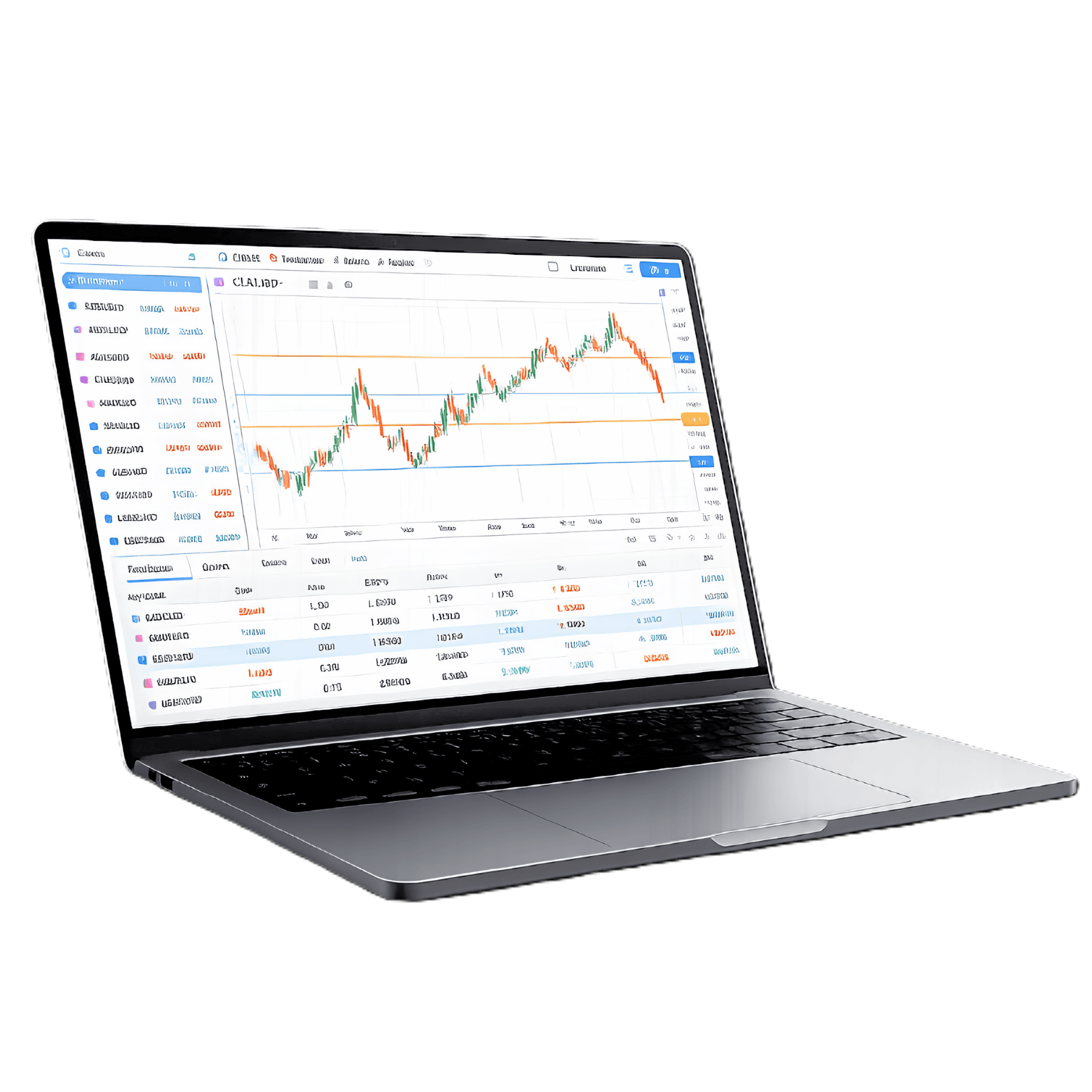 GrowFx trading platform on laptop